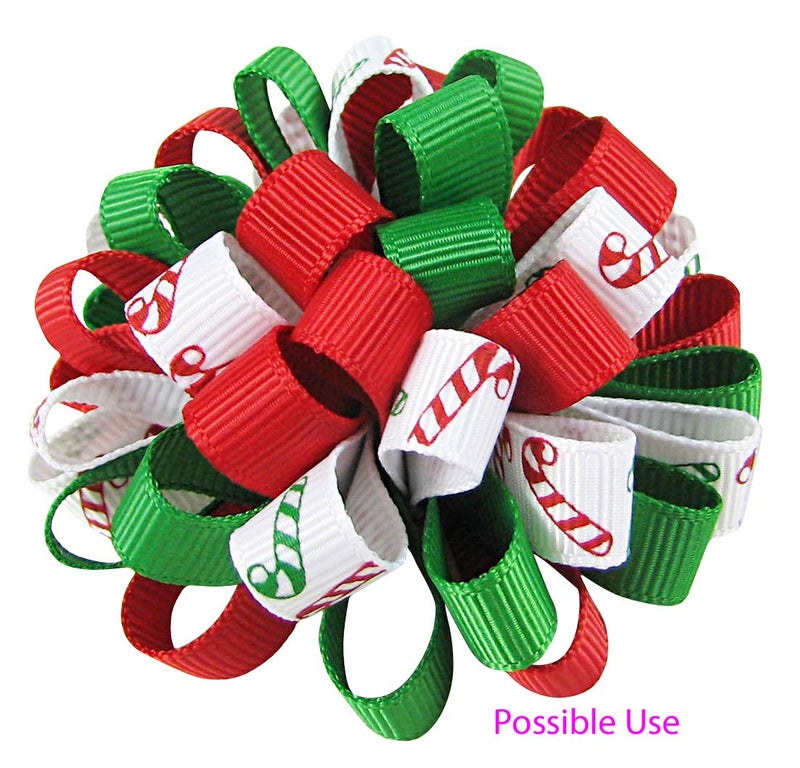 Q-YO Holiday Christmas Grosgrain Ribbon Set for Gift Package Wrapping, Hair Bow Clip Accessory Making, Crafting, Decoration (60yd(12x5yd) 3/8" Grosgrain Ribbon-Xmas) - Image 2